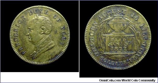 Death of the Duke of York.
Brass medal - Mm. 25