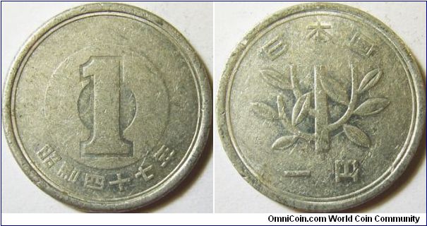 Japan 1972 1 yen. Special thanks to Shimarisu.