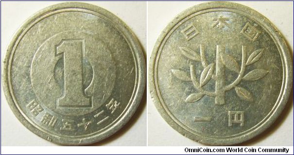 Japan 1977 1 yen. Special thanks to Shimarisu.