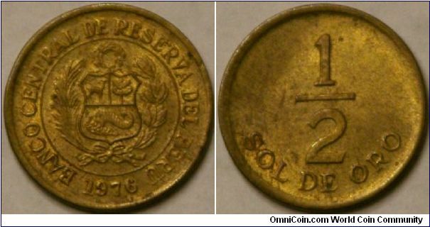 1/2 Sol de Oro, reduced size and no more Llama, brass, 18 mm