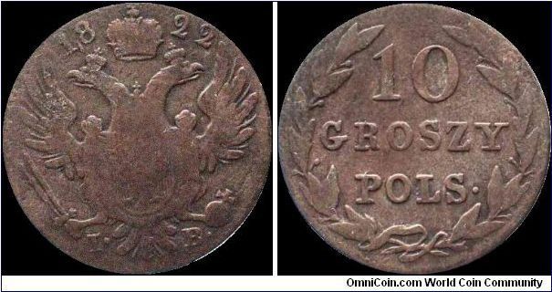 10 Groszy 1822 IB, Poland