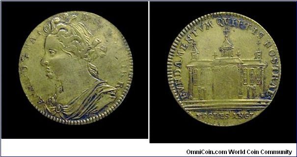 Anne, Queen of England (1702-1714). Brass jetton. Mm 24