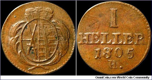 1 Heller, Saxony.

On this example there is a clear 8/7 overdate.                                                                                                                                                                                                                                                                                                                                                                                                                                                 
