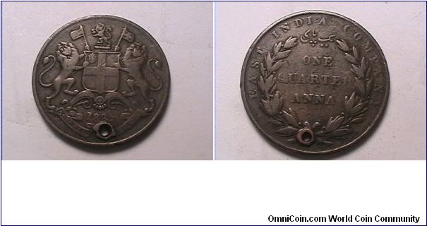 EAST INDIA COMPANY
ONE QUARTER ANNA
copper
MEDAL ROTATION