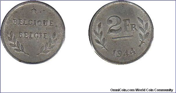 2 Francs - Struck in USA on blanks for 1943 cent.