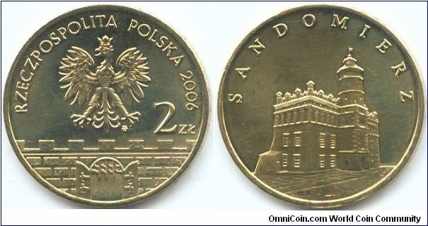 Poland, 2 zlote 2006.
Historical Cities in Poland - Sandomierz.