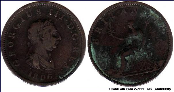 1/2 penny - George III / Britannia with berries