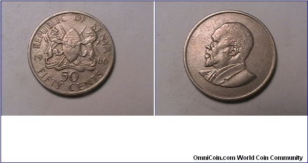 REPUBLIC OF KENYA
50 CENTS
copper nickel