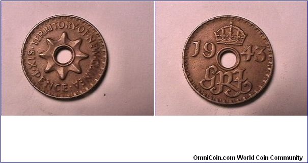 TERRITORY OF NEW GUINEA
SIX PENCE
copper nickel