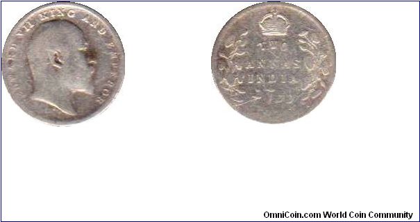 British India silver 2 annas