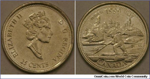 25 cents, March 1999, 24 mm, Ni
