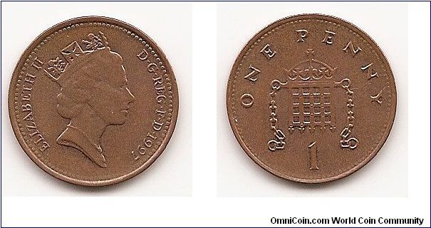 1 Penny
KM#935a
Copper Plated Steel, 20.32 mm. Ruler: Elizabeth II Obv:
Crowned head right Rev: Crowned portcullis