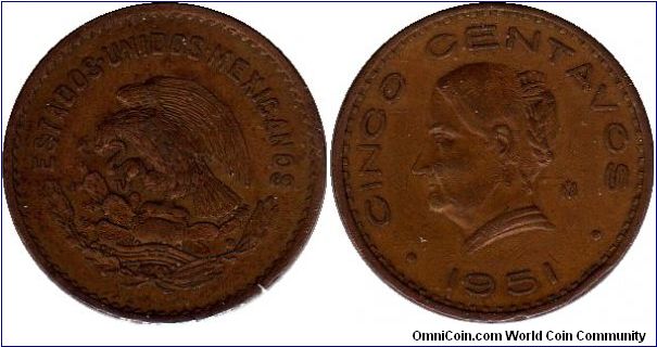 5 centavos - Josefa Ortiz de Dominguez - War of Independence conspirator.