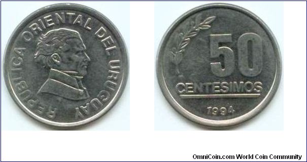Uruguay, 50 centesimos 1994.
Artigas.