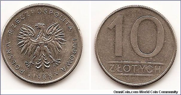 10 Zlotych
Y#152.1
7.7000 g., Copper-Nickel, 25 mm. Obv: Eagle with wings open
Rev: Value Edge: Reeded
