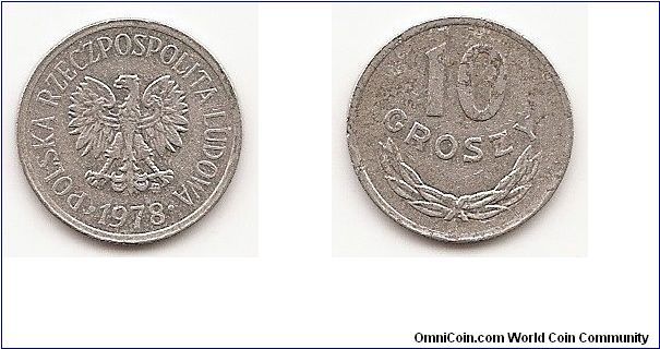 10 Groszy
Y#AA47
0.7000 g., Aluminum, 17.6 mm. Obv: Eagle with wings open Rev:
Value above sprig Edge: Plain Note: Varieties in date size exist.