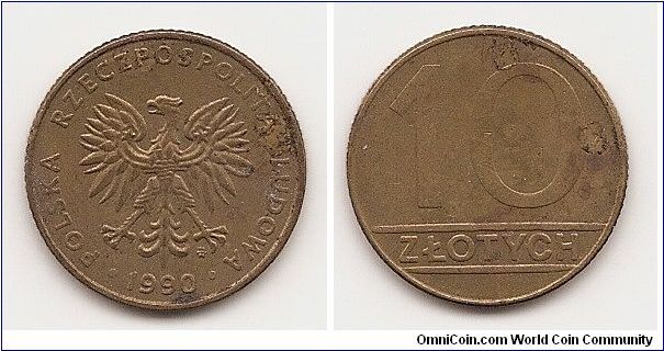 10 Zlotych
Y#152.2
4.2700 g., Brass, 22 mm. Obv: Imperial eagle Rev: Value Edge:
Reeded