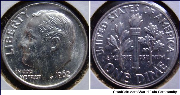 1962 dime from mint set