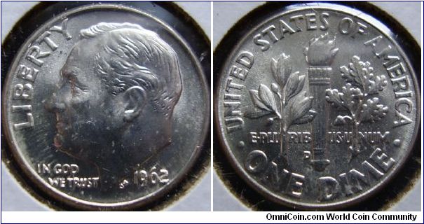 1962d dime from mint set