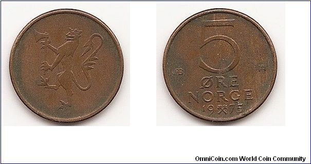 5 Ore
KM#415
3.0000 g., Bronze, 19 mm. Ruler: Olav V Obv: Arms Rev: Value
Note: Varieties exist.