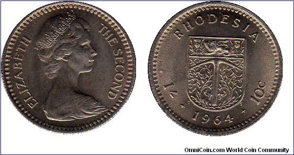 1 shilling/10 cents - broken from set