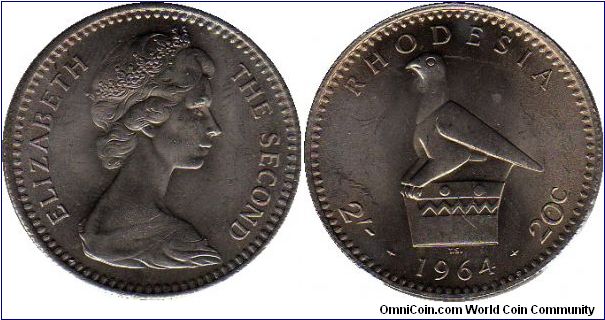 2 shillings/20 cents - broken from set