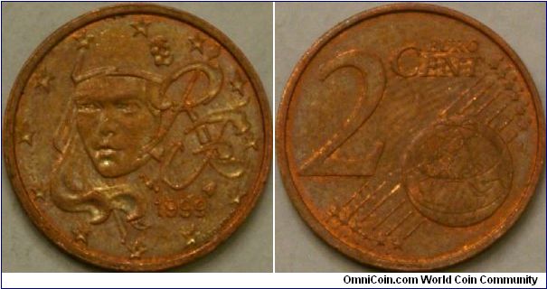 2 Euro cent, Copper-covered steel, 18.75 mm