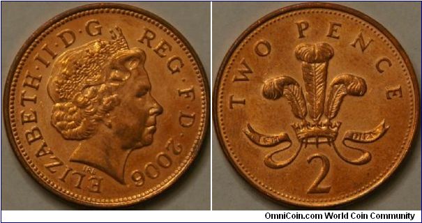 2 pence, copper plated steel, 26 mm