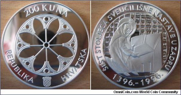 200 Kuna - 600 years of Zadar university - 33.63 g Ag 925 - mintage 1,000 (very hard to find !)