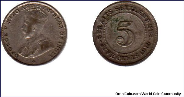 Straits Settlements 5 cents