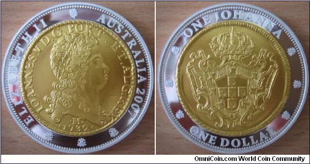 1 Dollar - One Johanna - 60.46 g Ag 999 partially gold plated - mintage 6,949