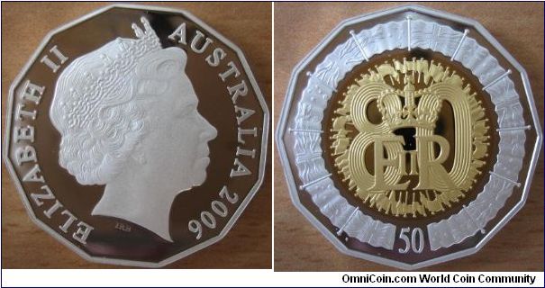 50 Cents - 80th birthday of the Queen Elizabeth II - 18.24 g Ag 999 - mintage 7,500