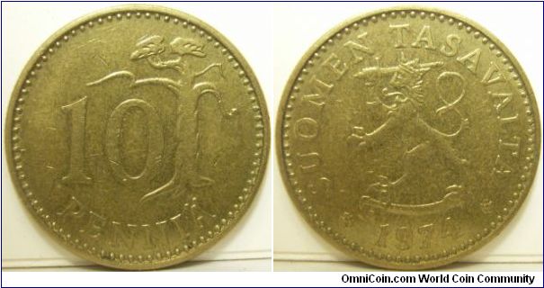 Finland 1974 10 pennia.