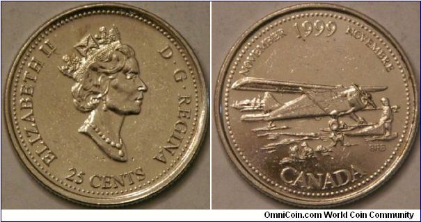 25 cents, November 1999, 24 mm, Ni