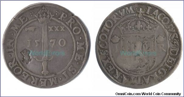 Scotland - James VI, when a baby. (Sword Dollar)