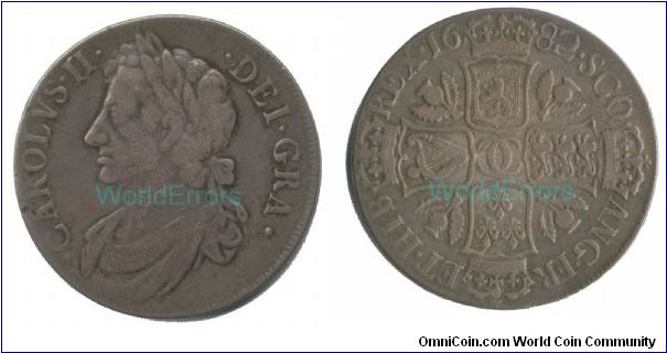 Scotland - Charles II, 60 shillings (dollar).