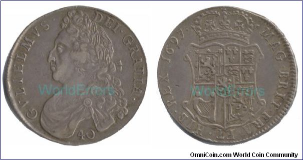 Scotland - William II (William III of England), 40 shillings.