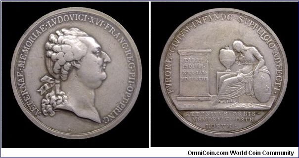 Death of Louis XVI (by Baldenbach) - Silver medal - Mm. 47