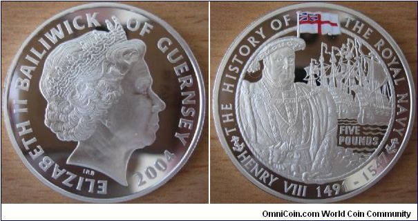 5 Pounds - Henry VIII - 28.28 g Ag 925 - mintage 10,000