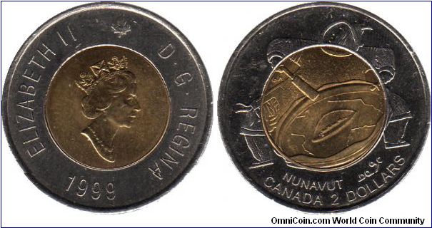 1999 2 Dollars - Commemorating the creation of Nunavut