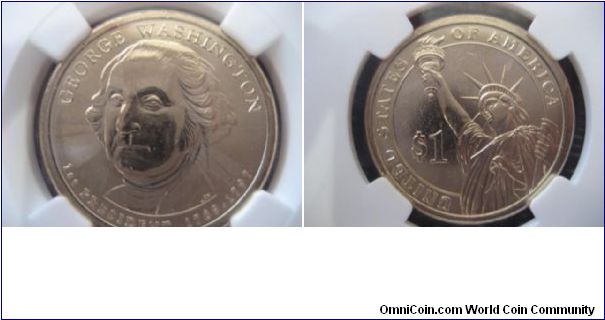 2007 George $1 Washington

Missing Edge Lettering
MS 64 Mint Error

Also has die clashes on obverse