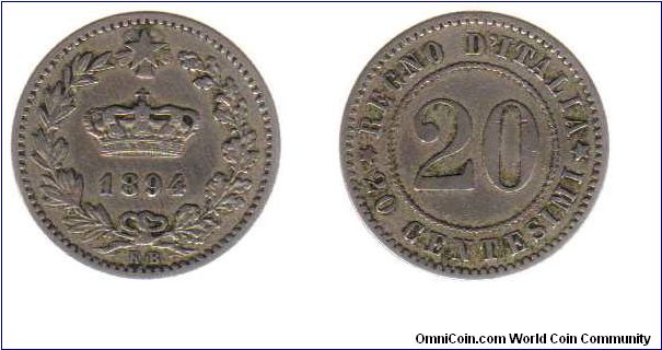 1894 20 centesimi