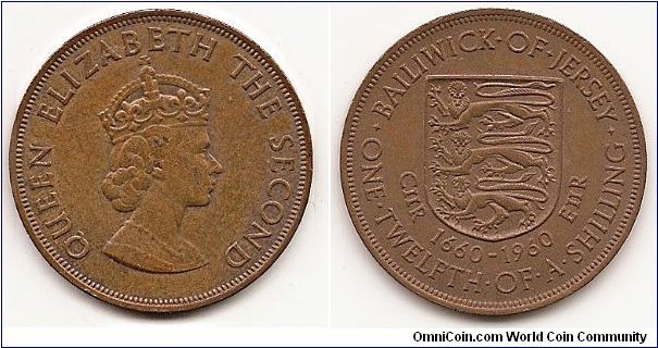 1/12 Shilling
KM#23
Bronze Ruler: Elizabeth II Subject: 300th Anniversary -
Accession of King Charles II Obv: Crowned head right Rev:
Shield above dates and written value