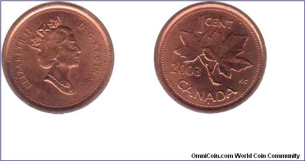 2003 diadem obverse 1 cent.