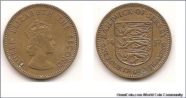 1/4 Shilling (3 Pence)
KM#22
Nickel-Brass Ruler: Elizabeth II Obv: Crowned head right