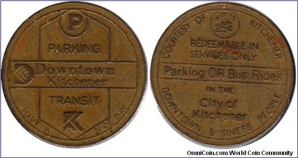 Kitchener ON Parking or transit token.