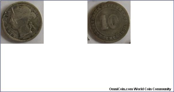 Queen Victoria

Straits Settlements

10 cents
