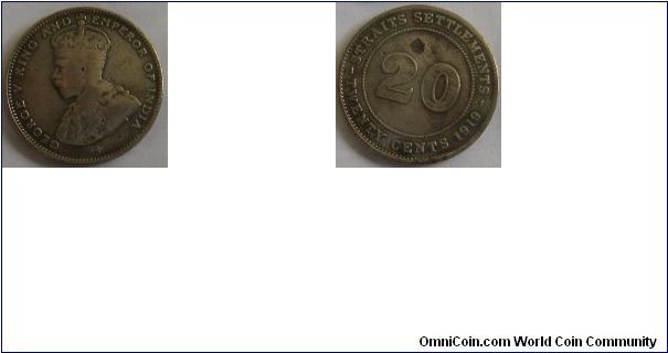 King George V

Straits Settlements

20 cents