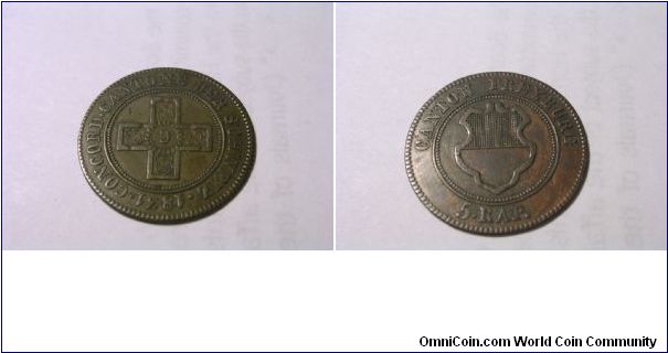 1831 BEL Freiburg, Swiss Canton, with slight die defect in the Y of Freyburg.
KM# 87 Billon