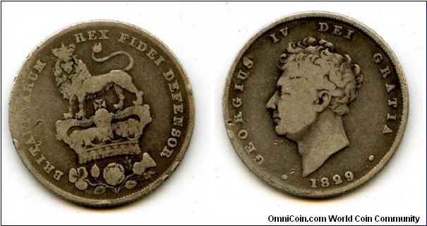 1829
1/- 1 Shilling
Lion on Crown
George IV 1820-1830